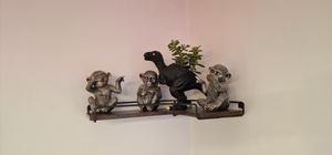VASAGLE L-förmiges Eckregal, 3er Set, Wandregal, Industrie-Design, für Wohnzimmer, Schlafzimmer, Küche, vintagebraun Kunden-Foto 1