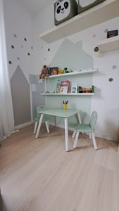 KESPER® Kindertisch mit 2 Stühlen mint – Kindersitzgruppe | Kindermöbel-Set für Kinderzimmer & Spielbereich | 3-teilig 1773313 Kunden-Foto 12