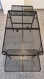 UISEBRT 90x60cm Klappbarer Outdoor Campingtisch, höhenverstellbarer Beistelltisch mit Metallgitterplatte und Tragegriff, ausziehbar bis 134x60 cm Kunden-Foto 3