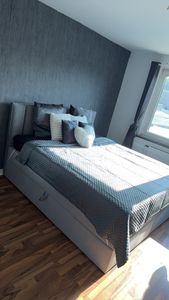 TRADA Boxspringbett 160x200 Palermo mit Bettkästen mit Matratze mit Topper Komplett-Set Polsterbett Bonell H3 Beige Kunden-Foto 17