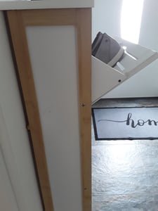 ONVAYA® Bambus Schuhkipper in Weiß | Platzsparender Schuhkipper mit 3 Klappen | Schmaler Schuhschrank mit Platz für 9 Paar Schuhe | Robustes Material mit Aussparungen für Luftzirkulation Kunden-Foto 3