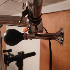 Fahrradhupe 18cm verchromt Ballhupe Lenkerhupe Fahrradtröte Einklang Tröte Kunden-Foto 2