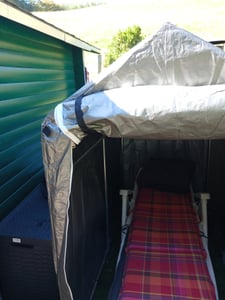 Gerätehaus Garagenzelt Carport Folienzelt Gartenschuppen Fahrradgarage Lagerzelt Aufbewahrungsgarage Auto Motorrad Schutz Unterstand 163x220x167cm Kunden-Foto 2
