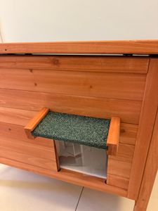 PawHut Katzenhaus aus Holz, Katzenhöhle, Isolierte Katzenhütte mit Türvorhang Kunden-Foto 1