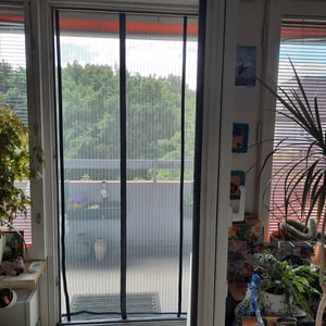 Sekey 130x220cm Fliegengitter Tür Magnetvorhang zum Insektenschutz (zuschneidbar in Höhe und Breite), Fliegengitter Balkontür Terrassentür Weiß Kunden-Foto 1