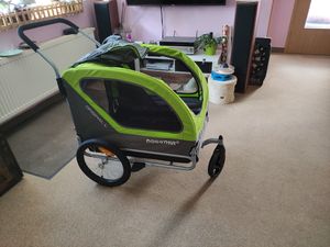 DOGGYHUT Large remorque de vélo & buggy pour chiens 2 en 1 pour chiens jusqu'à 35kg remorque pour chien jogger poussette pour chien avec frein de stationnement Photo du client 8