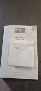 JUNG TVE24 Ventilateur de tour 120cm - Silencieux, économie d'énergie (A+), 45W, avec télécommande & écran LED, oscillation 75°, sécurité enfants - Refroidisseur de pièce Photo du client 3