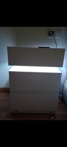 VASAGLE Nachttisch mit LED-Beleuchtung, mit 3 Schubladen, weiß Kunden-Foto 24