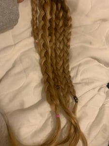 hair2heart Extensions Echthaar Bondings Gewellt - 25 Strähnen 0.5g 50cm 9/0 lichtblond Kunden-Foto 1