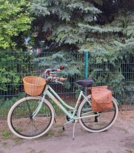 Via Veneto stadsfiets voor dames, aluminium frame, met mand en tas - Grijs, maat 46 Klantenfoto 4