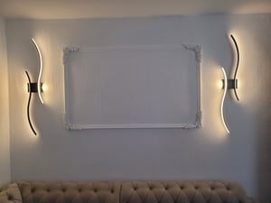 2 Stück LED Wandleuchte Innen Modern Dimmbar 3 Farbtemperaturen Wiederaufladbar Wandlampe mit Fernbedienung Kunden-Foto 2
