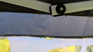 Faltpavillon, wahrscheinlich nur für den einmaligen Aufbau bestimmt 