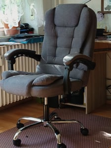 Silla de oficina ergonómica - Silla de escritorio Bigzzia con respaldo alto y altura ajustable - Silla de director - Silla reclinable para oficina, hogar Foto del cliente 1