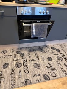 Küchenläufer grau mit Gelrücken und Schriftzug in schwarz Größe - 80 x 150 cm Kunden-Foto 2