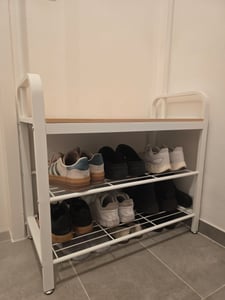 VASAGLE Garderobekast, 183 x 72 x 33,7 cm, met 9 haken en een schoenenrek - RSH40 Klantenfoto 3