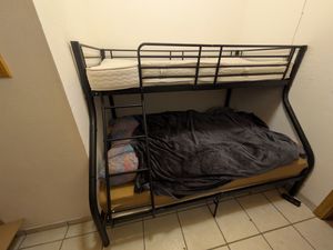H.J WeDoo patrová postel s žebříkem a ochranou proti vypadnutí, kovová postel s roštovým rámem, dětská postel pro mládež, 90x200/140x200, černá Fotografie od zákazníka č. 1
