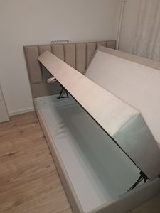 TRADA Boxspringbett 160x200 Palermo mit Bettkästen mit Matratze mit Topper Komplett-Set Polsterbett Bonell H3 Beige Kunden-Foto 4