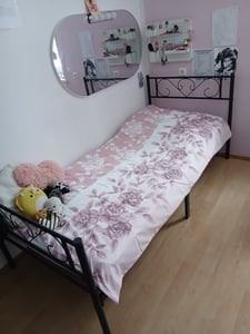 VASAGLE Bettgestell 140 x 200 cm, mit Kopfteil, Metallbett, Bettrahmen Kunden-Foto 3