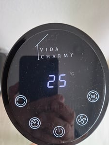 Vidacharmy – Ventilatore a torre da 40", 20 dB, velocità 8 m/s, touchscreen a LED, telecomando, 3 livelli di velocità, timer da 15 ore, oscillazione a 85° Foto del cliente 2