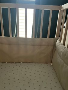 100% BEIGE Baumwolle 360 x 30 cm BETTUMRANDUNG Babybett Austattung Babyausstattung Nestchen Bettschlange. Handgenähnt von LOOLAY® PREMIUM Kunden-Foto 1