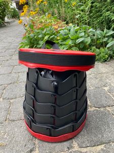 confezione da 2 sgabelli pieghevoli portatili, leggeri ma robusti, con una capacità di carico di 150 kg, sgabello retrattile in plastica, sedia da campeggio - F2OLDYSEAT Foto del cliente 17