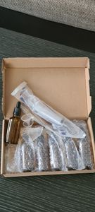 6er-Set, 50 ml Braunglas-Pipettenflaschen, Medizinflaschen, Braunglas-Pipettenflaschen, Tropfflaschen mit Trichteraufklebern, mit Etiketten, 6er-Set Kunden-Foto 1