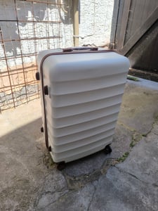 Hartschalen Kofferset 3-tlg, Reisekoffer mit TSA-Schloss, Trolley Set 55 68 77 cm, leise Doppelrollen, robust, leicht, Beige Braun, für Familienreisen Kunden-Foto 2