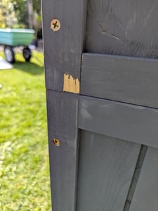 Outsunny Gartenschrank Geräteschuppen mit Fachböden Asphaltdach Holz Blau Kunden-Foto 1