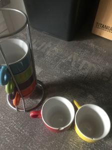 Zestaw 6 mini filiżanek do espresso z metalową podstawką Zdjęcie produktu od klienta nr 1