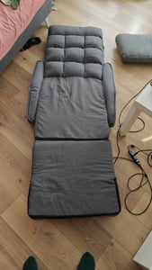 COSTWAY Klappsofa verstellbar, Bodenstuhlsofa mit Armlehnen und Kissen, Weiß Kunden-Foto 2
