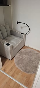 Merax Schlafsofa mit 3-in-1 Bettfunktion Loungesessel mit Getränke- & Handyhalter, Ausziehbares Sofa Liegestuhl, Beige Kunden-Foto 1