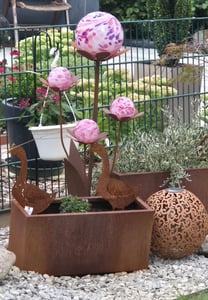 Edelrost Glasblume Ferrum, rosa-lila Kugeln Kunden-Foto 3