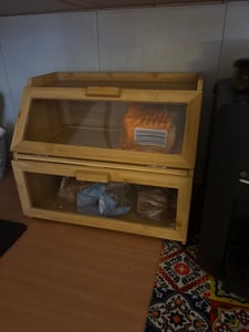 Vilde | Cestini per il pane - Cestino per il pane - Scatola per il pane in bambù - Grande - Contenitore per il pane - 2 livelli Foto del cliente 1