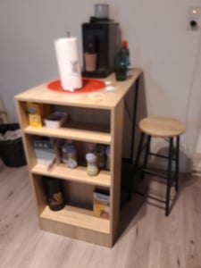 HOMCOM Bartisch mit Barhocker Set, 3-tlg. Bartisch-Set mit Küchentisch Eiche Kunden-Foto 1