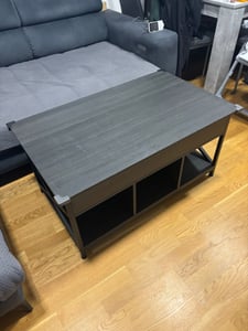 VASAGLE Couchtisch, höhenverstellbar, versteckter Stauraum, 60 x 120 x (48-62) cm Kunden-Foto 2