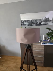 EGLO Stehlampe Lantada, 1 flammige Stehleuchte Vintage,, Standleuchte aus Holz, Stahl und Textil, Wohnzimmerlampe, Lampe mit Schalter, E27 Kunden-Foto 1