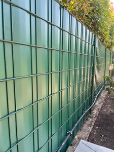 LZQ 70m x 19cm PVC paski ekranu prywatności folia ekranu prywatności podwójne maty prętowe z 40 klipsami mocującymi mata ekranu prywatności zielona Zdjęcie produktu od klienta nr 1