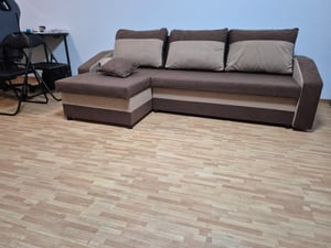 Ecksofa mit Schlaffunktion Orion, Universelle Seite, Schwarz + Grün Kunden-Foto 2