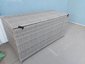 vidaXL Coffre de jardin Beige 984L Poly rotin Photo du client 1