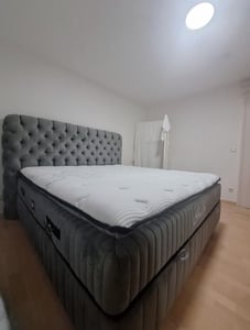 Boxspringbett 140 x 200 Comfort Betten mit Matratze inkl. Topper Stauraumbett 140x200  Boxbett 140x200 Doppelbett 140x200 Grau Kunden-Foto 3