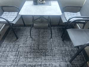 In- und Outdoor Teppich Terrassen & Balkon Küche Teppich Rauten Design Schwarz & Grün, Maße:140x200 cm Kunden-Foto 1
