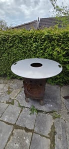 Ohnivá deska 80 cm - masivní 5mm grilovací deska pro ohnivý sud nebo ohnivou mísu - od předního výrobce na trhu - Vyrobeno v Německu Fotografie od zákazníka č. 2