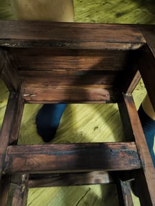 TRITTLEITER STEP | recyklované dřevo, 46x37cm (VxŠ) | přírodní dřevěná stolička Fotografie od zákazníka č. 1