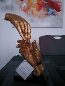 Casablanca by Gilde Dekofigur Skulptur Kiss me bronzefarben H. 30 cm,79621 Kunden-Foto 1