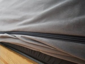 vidaXL Cojín para cabecero "Hanko", gris oscuro, 180 cm, terciopelo Foto del cliente 1