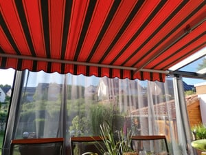 Outdoor Vorhang mit Ösen Wasserdicht Transparent Gardinen Outdoorvorhang Outdoorvorhänge für Terrasse, 2er Set, 132x244cm/B*H, Dunkelgrau Kunden-Foto 1