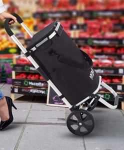 AREBOS 3in1 Einkaufstrolley 56L Schwarz | Klappbar, Kühlfach & Rollen Kunden-Foto 13