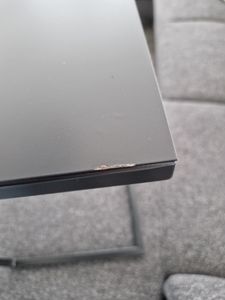 Beistelltisch C-Form, Sofatisch Kaffeetisch Couchtisch mit Metallgestell, Laptoptisch für Kaffee und Laptop, Schwarz, 33 x 40 x 60 cm Kunden-Foto 4