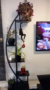 Tribesigns Blumenständer, 2 Stück Pflanzenregal mit 5 Ebenen und 2 Haken, 160cm Hoch Pflanzenständer Metall Blumenregal für Indoor Balkon(Mattschwarz) Kunden-Foto 4