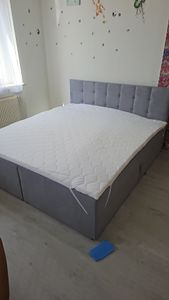 Masseno Boxspringbett GLOS 180x200 cm Komplett-Set mit Bonell Matratze und Topper, Polsterbett mit Bettkästen -Grau, COSMIC 160 Kunden-Foto 20